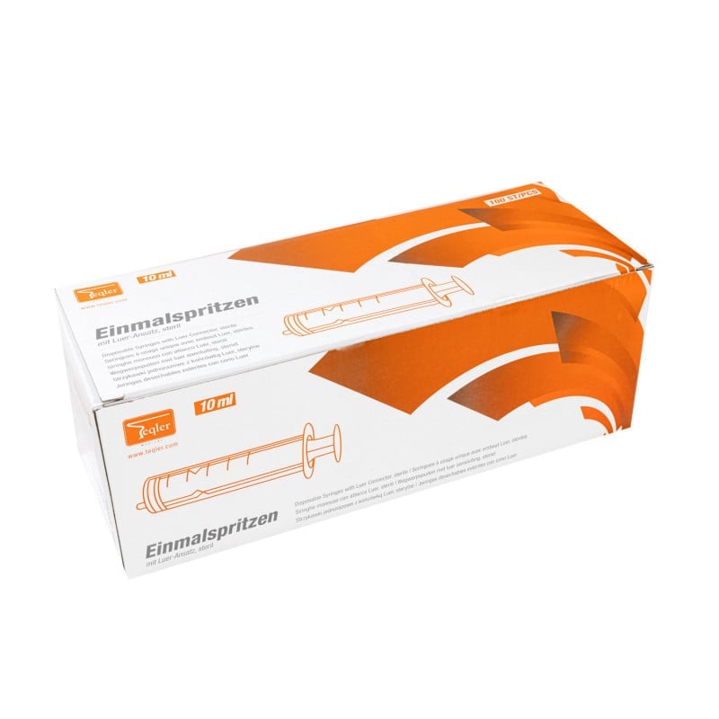 Teqler Disposable Syringes with Luer Connector 10ml x 100