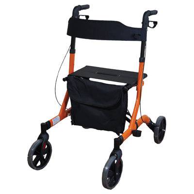 Aidapt Deluxe Ultra Lightweight Folding 4 Wheeled Rollator - Orange