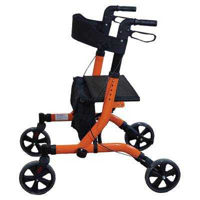 Aidapt Deluxe Ultra Lightweight Folding 4 Wheeled Rollator - Orange