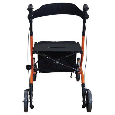 Aidapt Deluxe Ultra Lightweight Folding 4 Wheeled Rollator - Orange