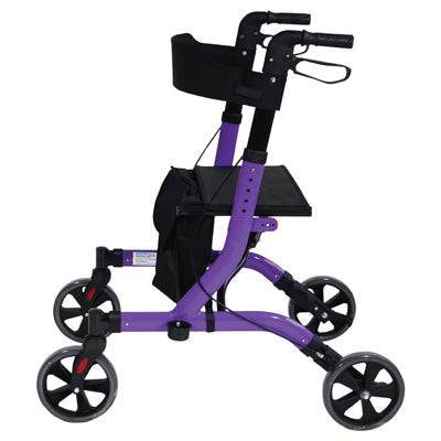 Aidapt Deluxe Ultra Lightweight Folding 4 Wheeled Rollator - Purple