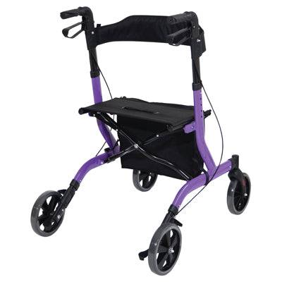 Aidapt Deluxe Ultra Lightweight Folding 4 Wheeled Rollator - Purple