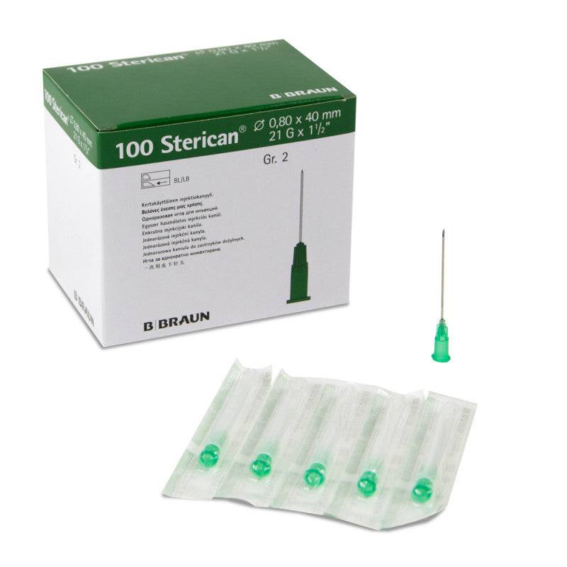 Braun Sterican Disposable Cannulas 21G 0.80 x 40mm Green (100 pcs)