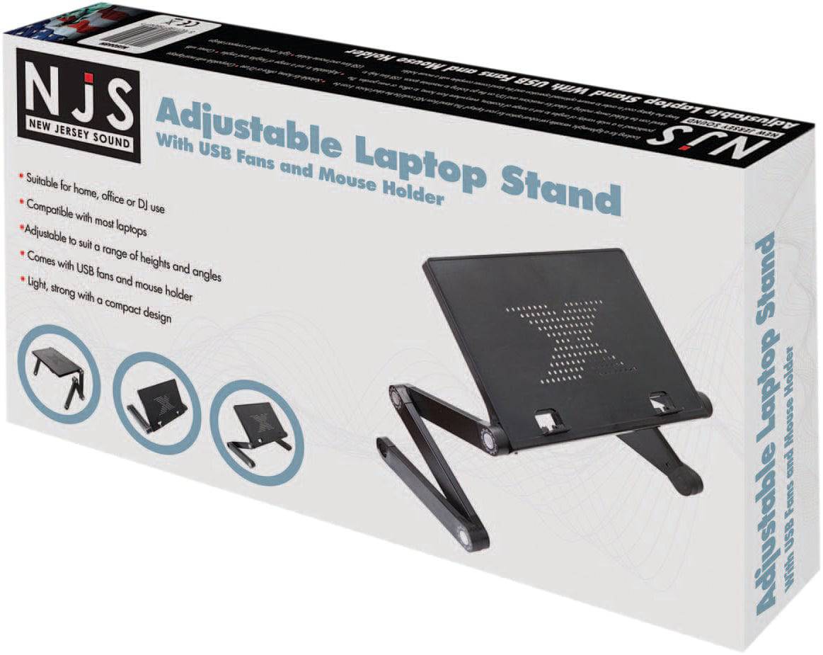 NJS Adjustable Laptop or Tablet Stand with USB Fans and Mouse Holder