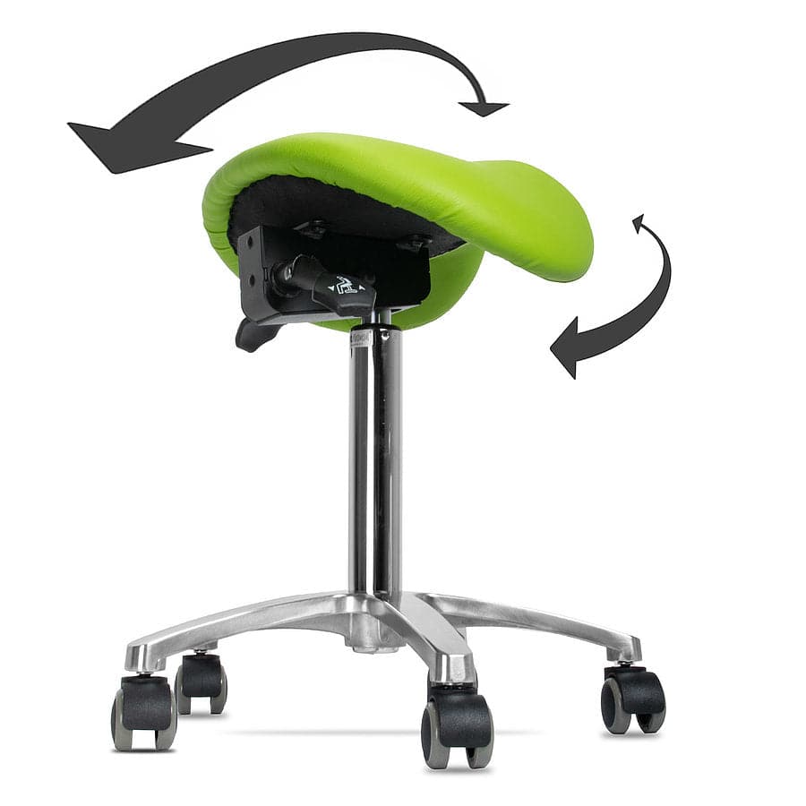 Revolving Stool with Tilting --- SADDLE STOOL ***Apple Green colour***