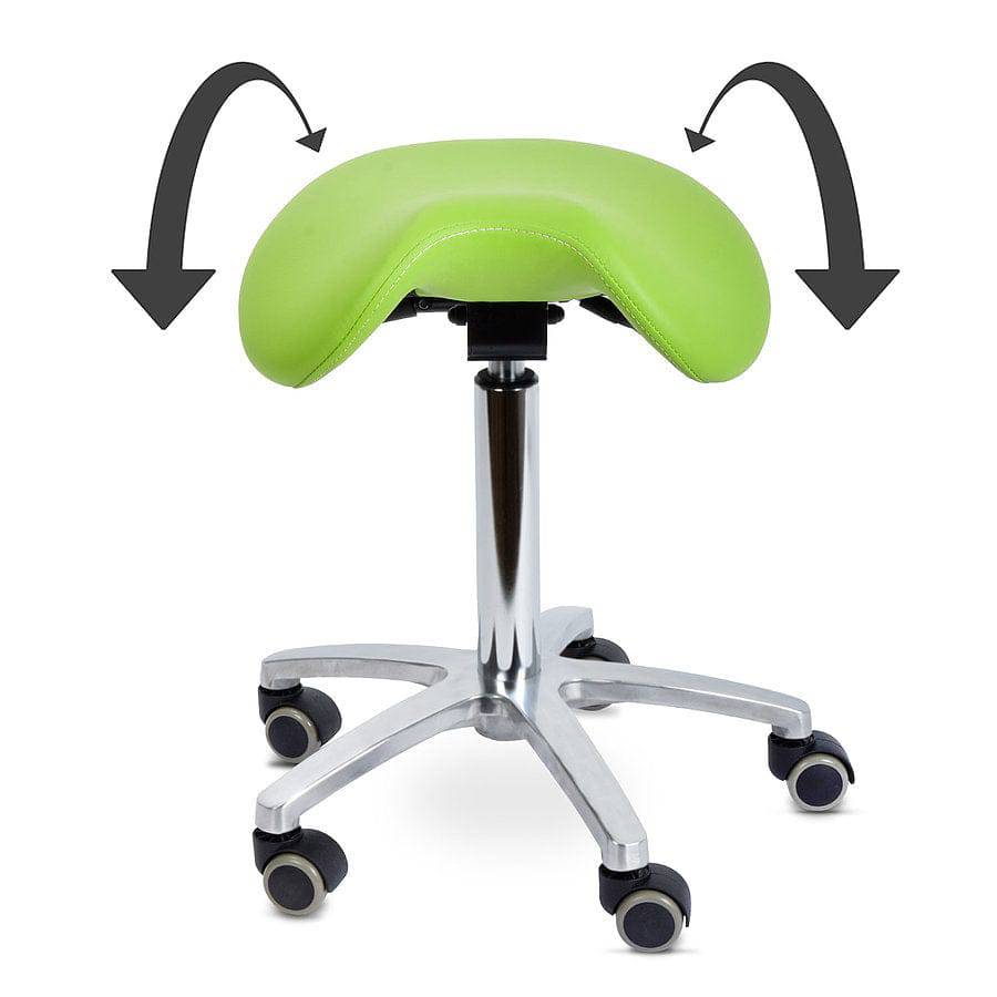 Revolving Stool with Tilting --- SADDLE STOOL ***Apple Green colour***