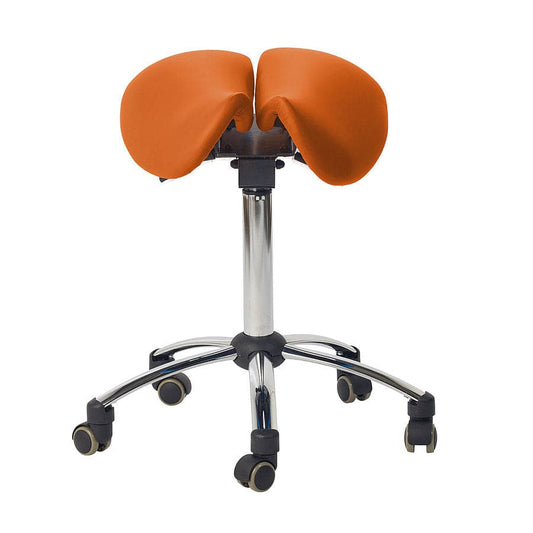 Split-Seat Saddle Stool - Orange