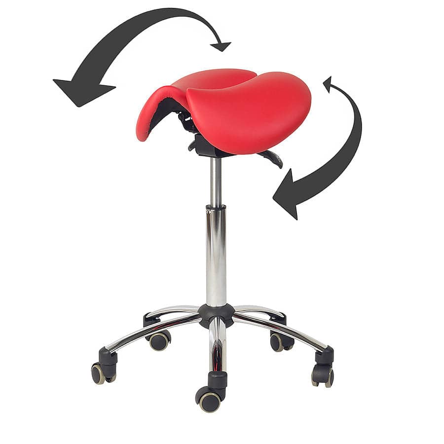 Split-Seat Saddle Stool - Red