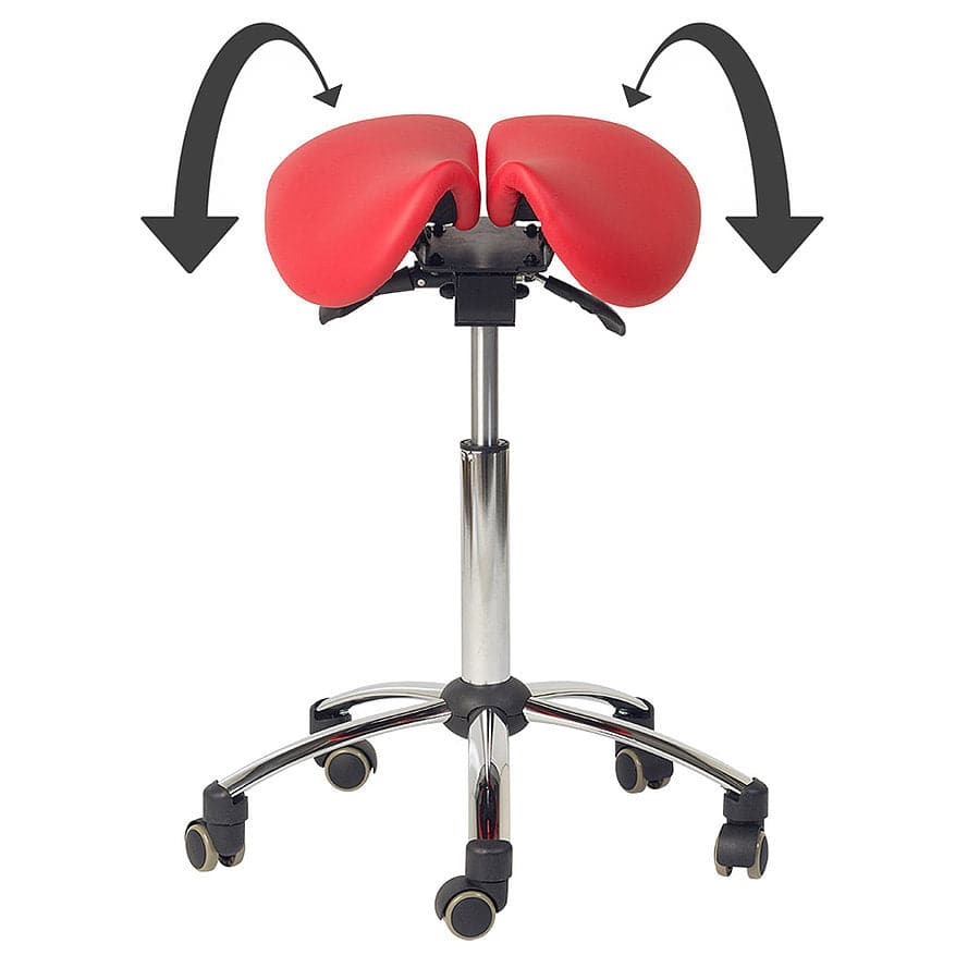 Split-Seat Saddle Stool - Red