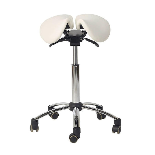 Split-Seat Saddle Stool - White