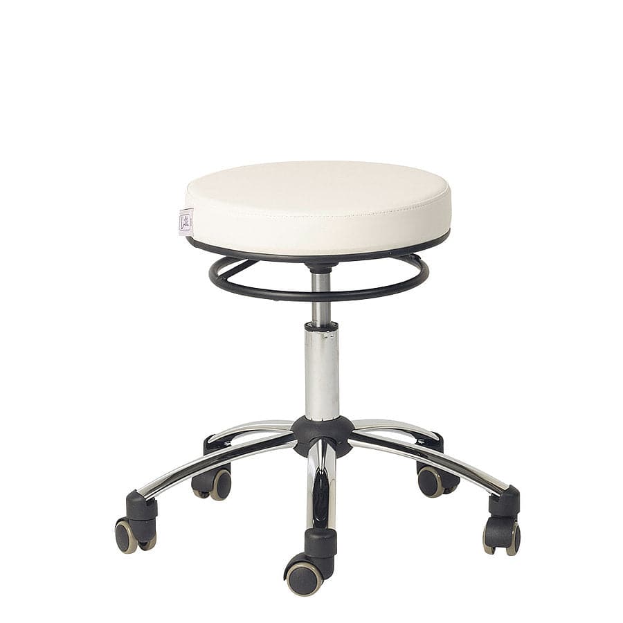 Swivel Stool with Release Ring - White