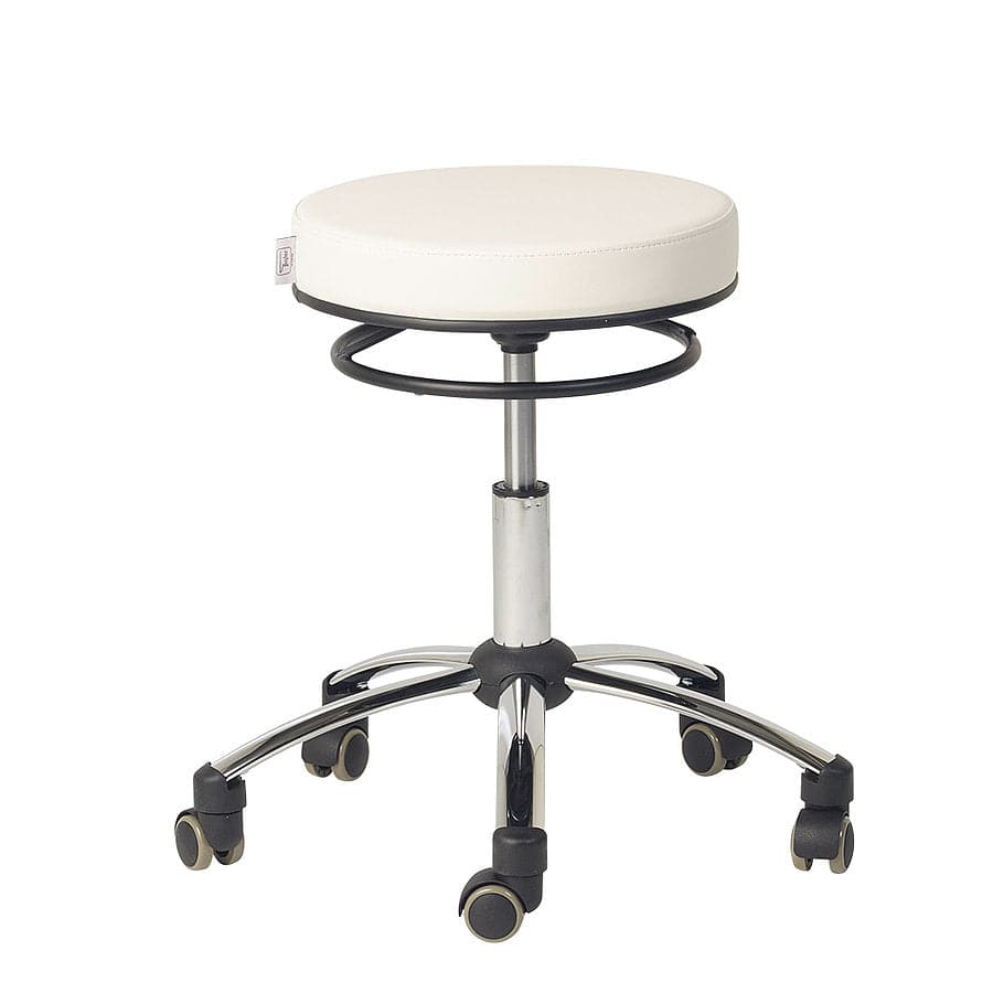 Swivel Stool with Release Ring - White