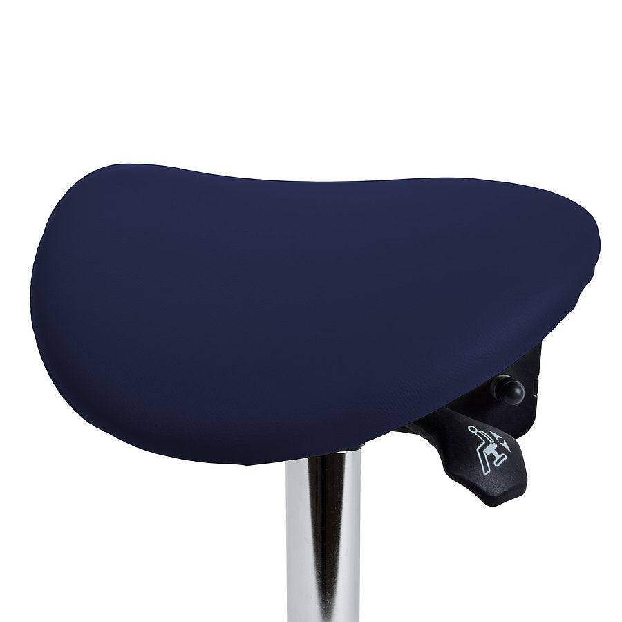 Swivel Stool with Tiltable Saddle Seat dark blue