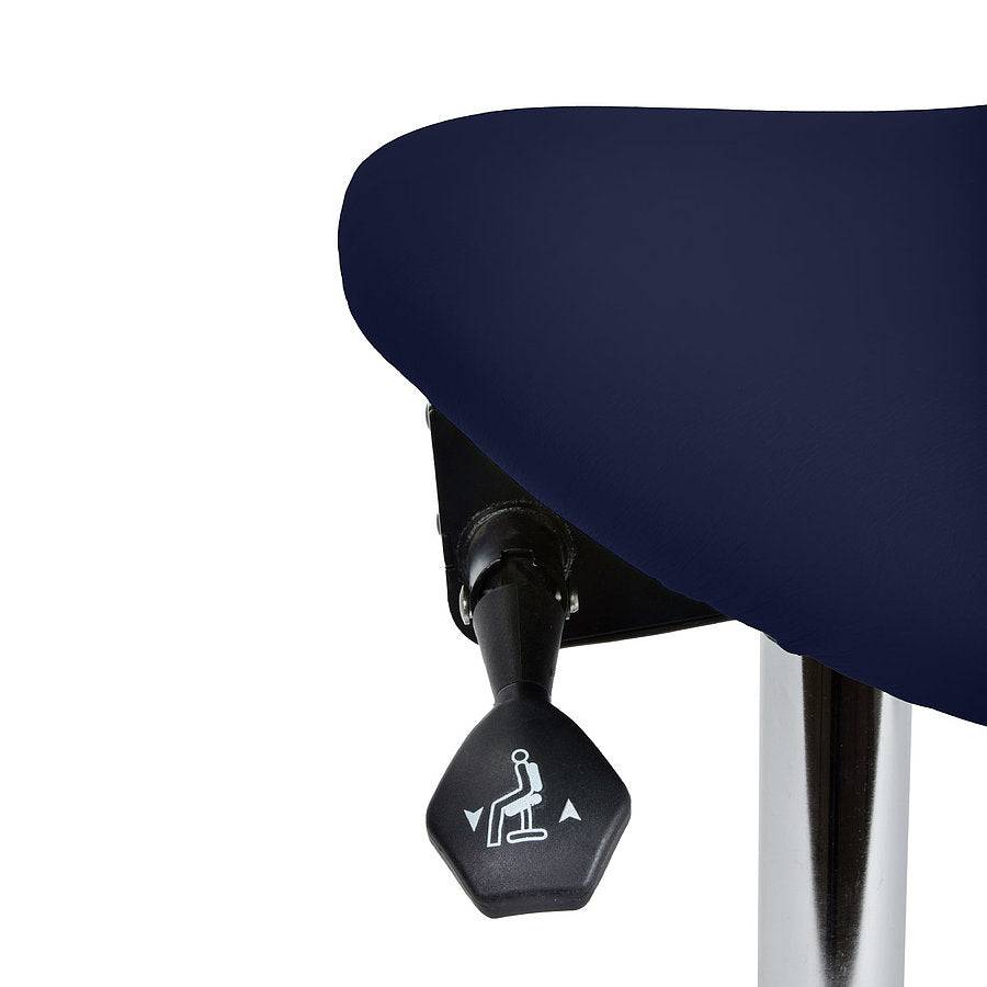 Swivel Stool with Tiltable Saddle Seat dark blue