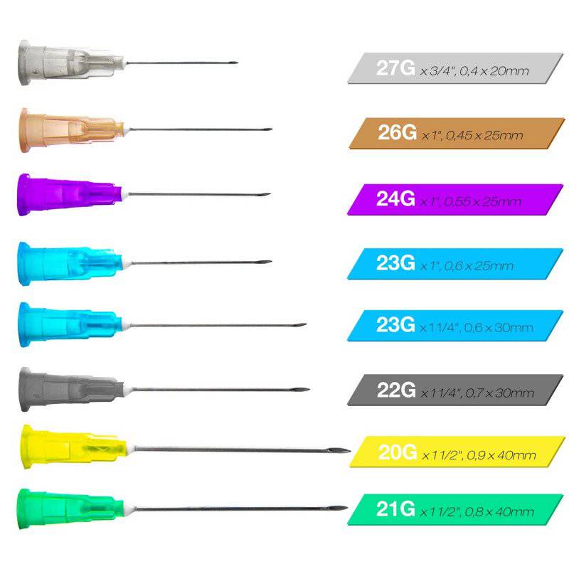 Teqler Disposable Needles 23G 0.6 x 25mm Blue x 100