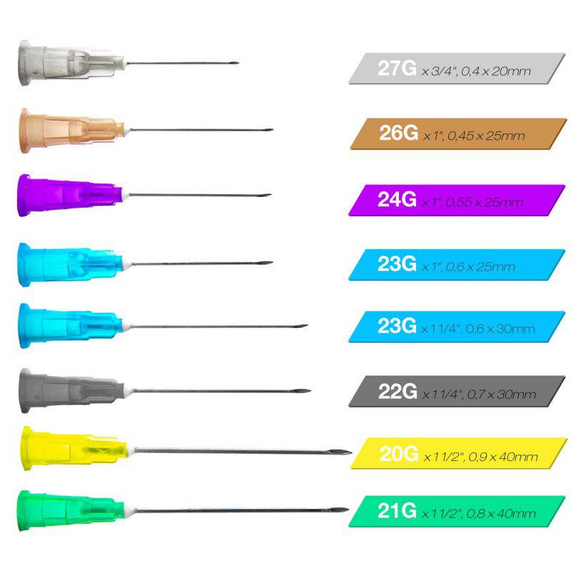 Teqler Disposable Needles 23G 0.6 x 30mm Blue x 100