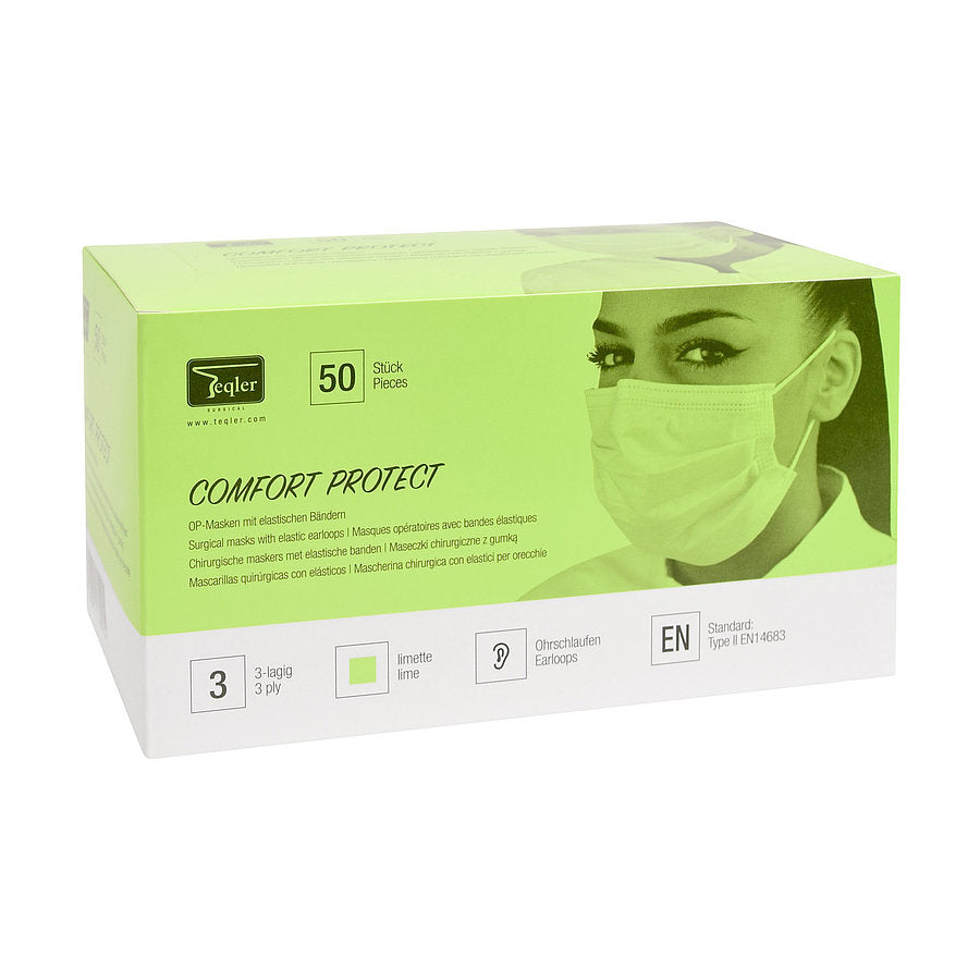 Surgical Mask (with Elastic Earloops) 3 ply - Lime
