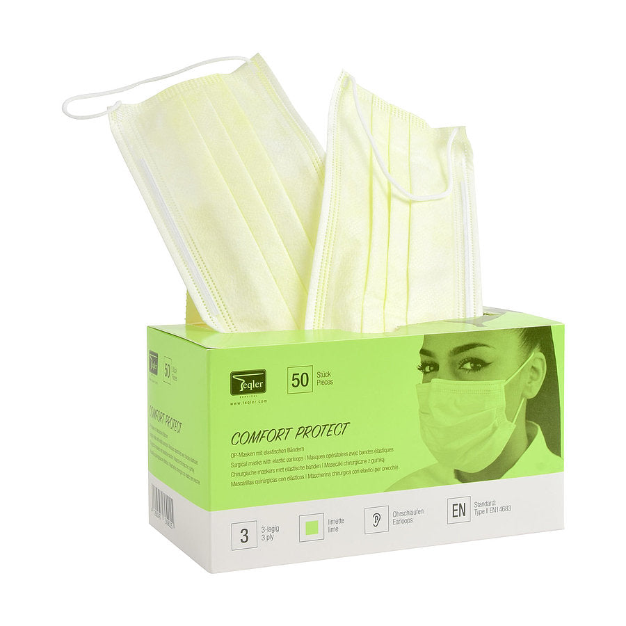 Surgical Mask (with Elastic Earloops) 3 ply - Lime