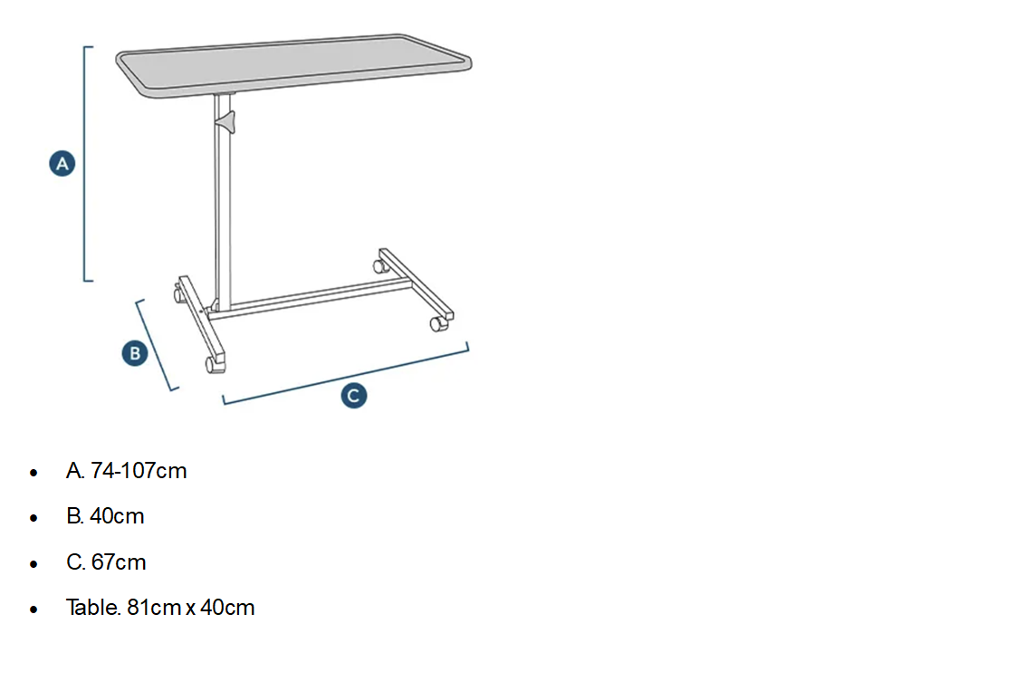 Overbed Table with Adjustable Height